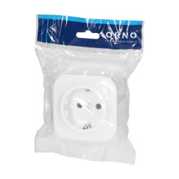 Gniazdo pojedyncze ToDo 2P+Z Schuko IP20, biały,10 szt.