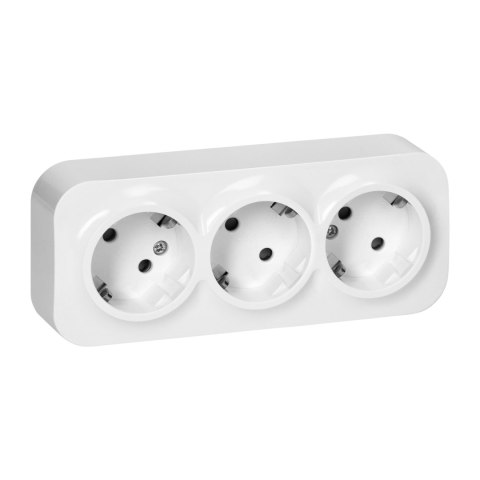 Gniazdo potrójne ToDo 2P+Z Schuko IP20, 16A, 230V AC, biały Gniazdo potrójne ToDo 2P+Z Schuko IP20, 16A, 230V AC, biały