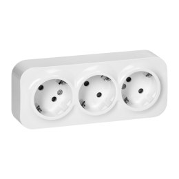 Gniazdo potrójne ToDo 2P+Z Schuko IP20, 16A, 230V AC, biały