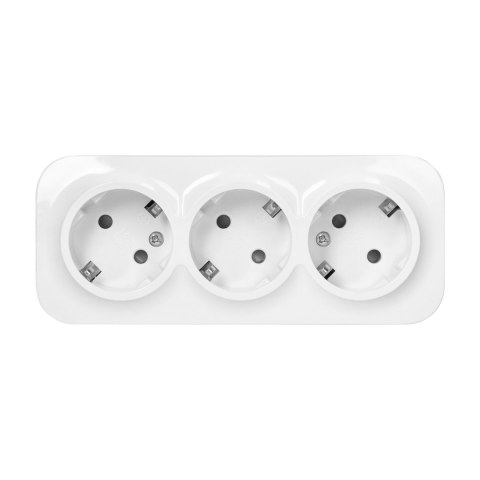 Gniazdo potrójne ToDo 2P+Z Schuko IP20, 16A, 230V AC, biały Gniazdo potrójne ToDo 2P+Z Schuko IP20, 16A, 230V AC, biały