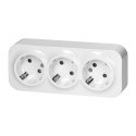 Gniazdo potrójne ToDo 2P+Z Schuko IP20, 16A, 230V AC, biały