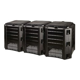 Kompostownik modułowy trzykomorowy 1200L czarny IKSM1200C-S411