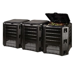 Kompostownik modułowy trzykomorowy 1200L czarny IKSM1200C-S411