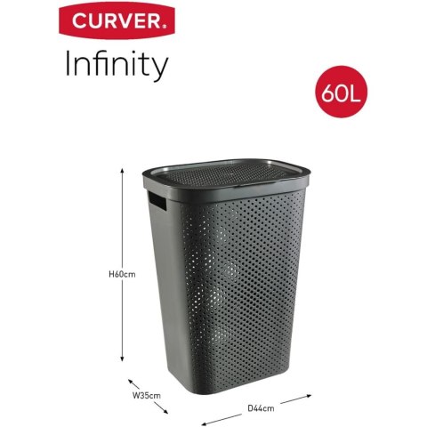 Kosz na bieliznę Curver Infinity Recycled 60L ciemny szary Kosz na bieliznę Curver Infinity Recycled 60L ciemny szary