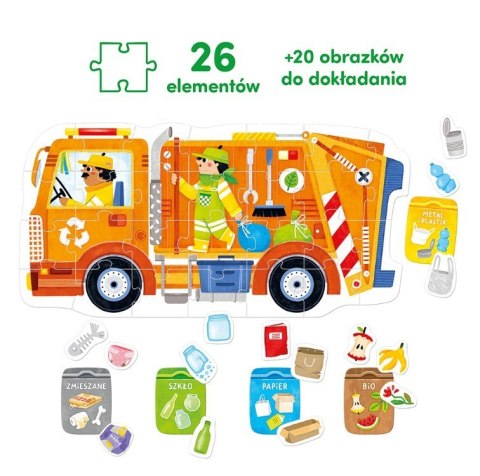 Puzzle moto - Śmieciarka 26 elementów Puzzle moto - Śmieciarka 26 elementów