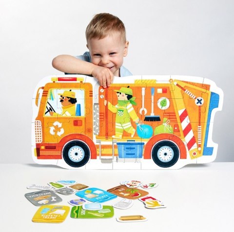 Puzzle moto - Śmieciarka 26 elementów Puzzle moto - Śmieciarka 26 elementów