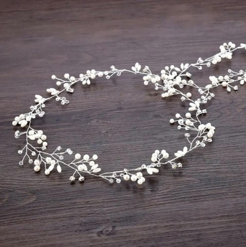 AG264B Ślubna gałązka diadem tiara 50cm AG264B Ślubna gałązka diadem tiara 50cm