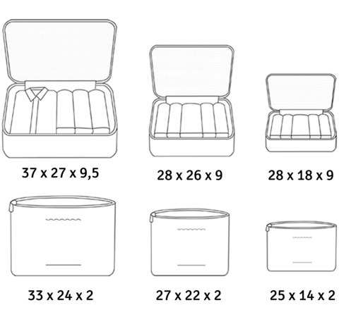 BQ28G Organizer podróżny 6 szt grey BQ28G Organizer podróżny 6 szt grey