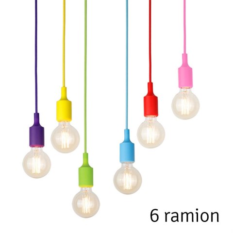 ZD74L Lampa sufitowa 6 ramion tęcza ZD74L Lampa sufitowa 6 ramion tęcza