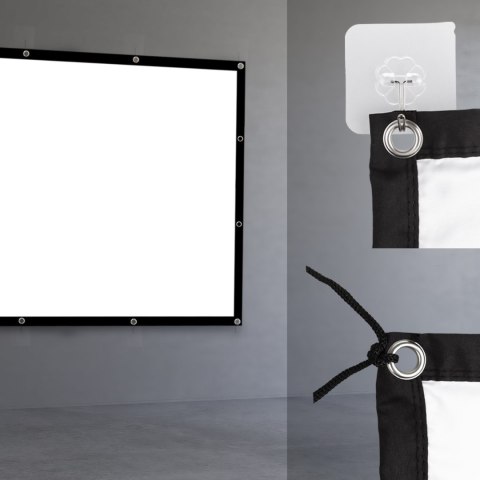 Ekran projekcyjny Maclean, 150", 300x220cm, obramowanie 25mm 4:3, haczyki do naciągu, MC-168 Ekran projekcyjny Maclean, 150", 300x220cm, obramowanie 25mm 4:3, haczyki do naciągu, MC-168