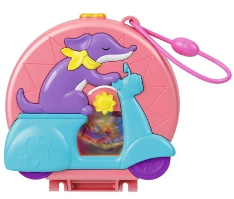 Figurki polly pocket zestaw kompaktowy, skuter pieska