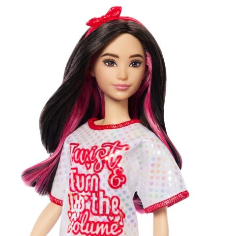 Lalka barbie fashionistas brunetka z falowanymi włosami