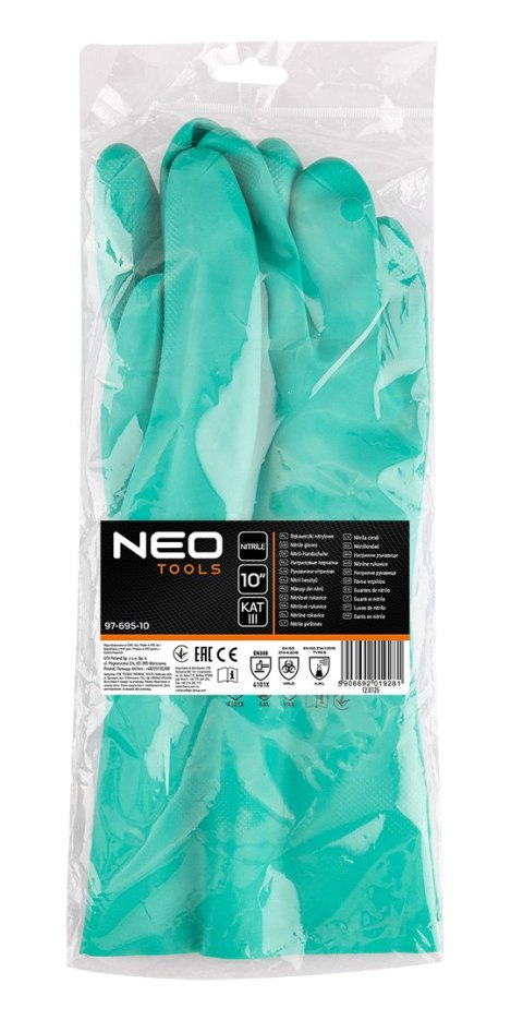 Rękawice chemioodporne, nitrylowe, rozmiar 10 Rękawice chemioodporne, nitrylowe, rozmiar 10