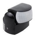 Czujnik ruchu PIR Maclean, na podczerwień, IP65, czarny, zasięg 12m, max. obiążenie 800/1200W, MCE468 B,