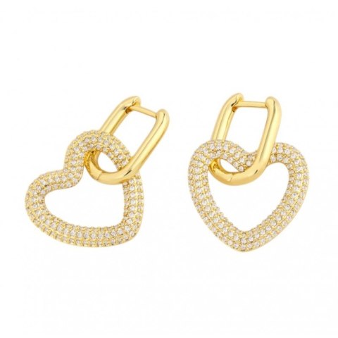 Kolczyki ze stali szlachetnej pozłacanej 14k złotem, SERCE KST3318