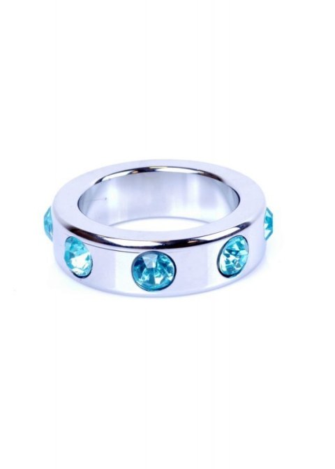 Pierścień-Metal Cock Ring with Light Blue Diamonds Medium Pierścień-Metal Cock Ring with Light Blue Diamonds Medium