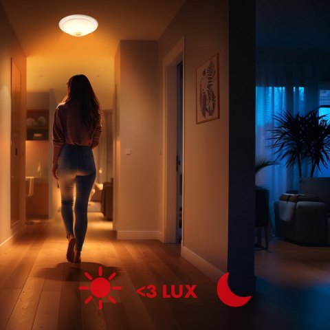 Plafon z czujnikiem PIR Maclean, sufitowy, z wymiennym źródłem światła, 2x max. 40W, E27, 220-240V~ 50/60Hz, MCE324