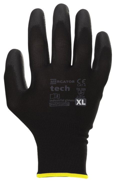 Rękawice Robocze MERCATOR Tech Black+Black PU - 1 Para (9 - L) Rękawice Robocze MERCATOR Tech Black+Black PU - 1 Para (9 - L)