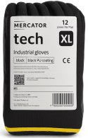 Rękawice Robocze MERCATOR Tech Black+Black PU - 12 Par (8 - M)