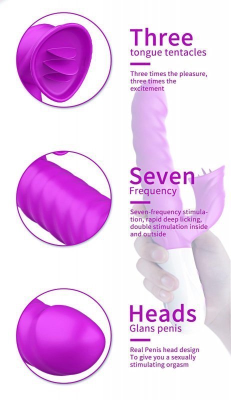 Wibrator-Silicon, Vibrator 7 Function and Heating Mode, PURPLE Wibrator-Silicon, Vibrator 7 Function and Heating Mode, PURPLE