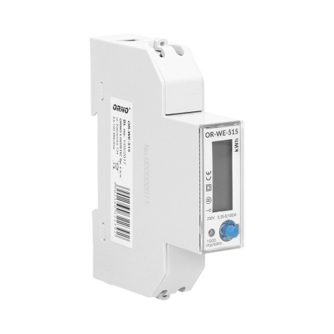 1-fazowy licznik energii elektrycznej 100A, wielotaryfowy, port RS-485, MID, 1 moduł, DIN TH-35mm 1-fazowy licznik energii elektrycznej 100A, wielotaryfowy, port RS-485, MID, 1 moduł, DIN TH-35mm