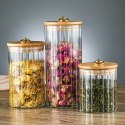 Cukiernica, pojemnik ryflowany z przykrywką bambusowa, rozm. L, 1150 ml 1szt SZK169