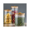 Cukiernica, pojemnik ryflowany z przykrywką bambusowa, rozm. S, 550 ml 1szt SZK167