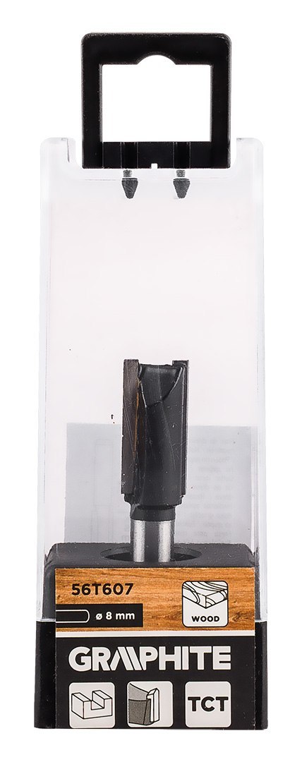 Frez do drewna prosty, dwuostrzowy, widiowy, 12 x 25 mm, trzpień 8 mm Frez do drewna prosty, dwuostrzowy, widiowy, 12 x 25 mm, trzpień 8 mm