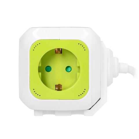 Przedłużacz Kostka 4-krotny(Schuko) z ładowarką 2xUSB 1,4m limonkowy Przedłużacz Kostka 4-krotny(Schuko) z ładowarką 2xUSB 1,4m limonkowy