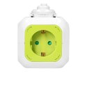 Przedłużacz Kostka 4-krotny(Schuko) z ładowarką 2xUSB 1,4m limonkowy