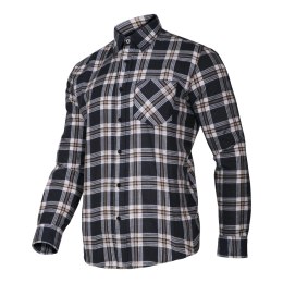 Koszula flanelowa krata granat-beż.,120g/m2,