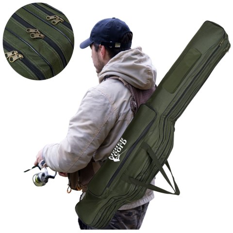 POKROWIEC NA WĘDKI 140 CM GOLD FISHER 3 KOMORY