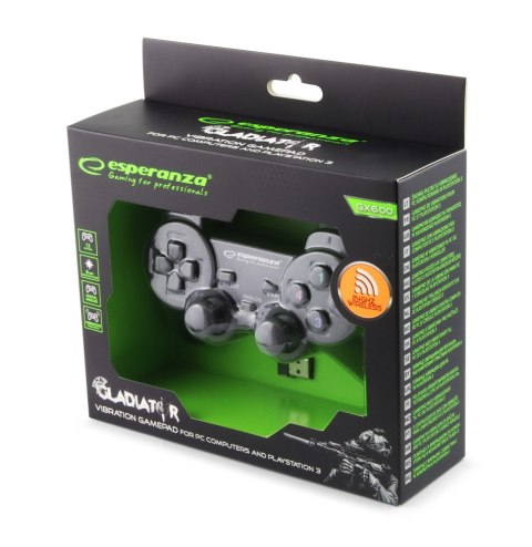 EGG108K Gamepad bezprzewodowy PC/PS3 USB Gladiator czarny EGG108K Gamepad bezprzewodowy PC/PS3 USB Gladiator czarny