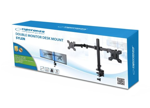 ERW018 Esperanza uchwyt biurkowy do 2 monitorów 10?-27" sylen ERW018 Esperanza uchwyt biurkowy do 2 monitorów 10?-27" sylen