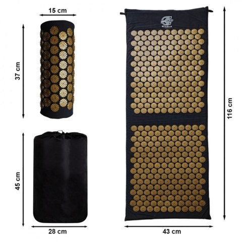 Mata do akupresury, masażu, z poduszką ECARLA SPORTS 120 x 42 cm MATA11