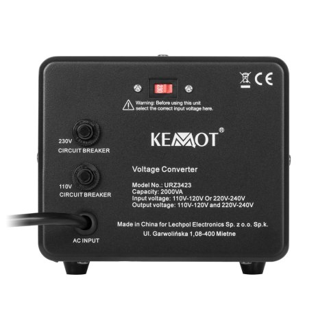 Konwerter napięcia KEMOT 1600 W / 2000 VA Konwerter napięcia KEMOT 1600 W / 2000 VA