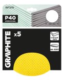 Krążki ścierne, perforowane, na rzep z otworami 225 mm, P40, 5 szt.