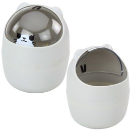 Mini Kosz Miś Na Biurko Stolik Szary Grafitowy 1L 16cm