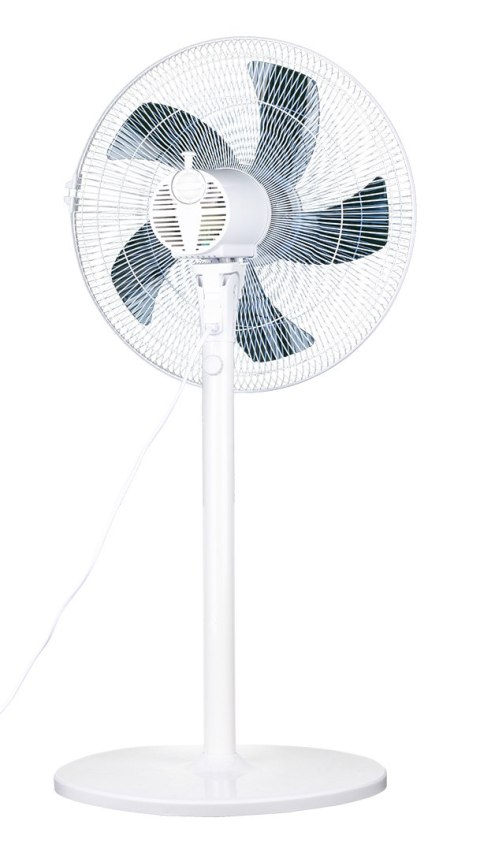 Wentylator podłogowy 50W, śr. 40 cm, 3 prędkości, oscylacja, biały Wentylator podłogowy 50W, śr. 40 cm, 3 prędkości, oscylacja, biały