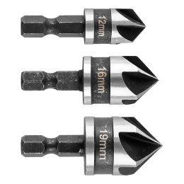Zestaw fazowników Hex, 12, 16, 19 mm, zestaw 3 szt.