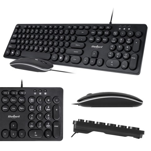 Zestaw klawiatura i mysz przewodowa Rebel WDS200