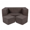 Aesthetic cube sofa brązowa