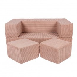 Aesthetic cube sofa pudrowy róż