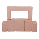 Aesthetic sofa bricks pudrowy róż