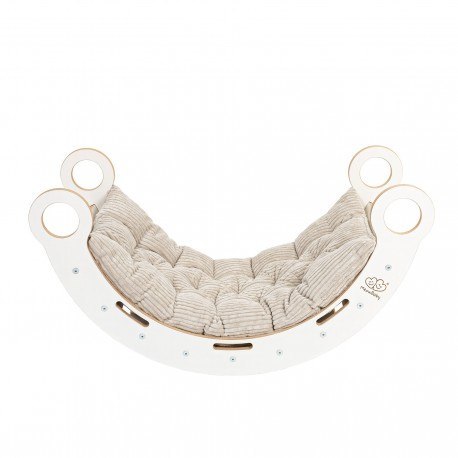 Large dream rocker białe drewno z beżową poduszką Large dream rocker białe drewno z beżową poduszką
