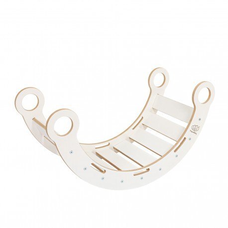 Large dream rocker białe drewno z różową poduszką Large dream rocker białe drewno z różową poduszką
