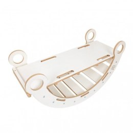 Large dream rocker białe drewno & zjeżdżalnia z sz