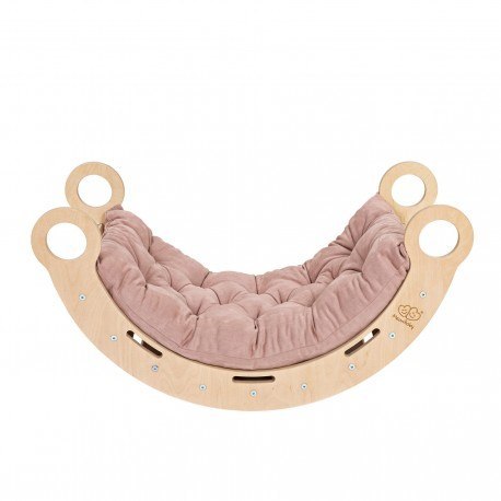 Large dream rocker naturalne drewno z różową podus Large dream rocker naturalne drewno z różową podus