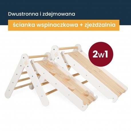 Meowbaby drewniana drabinka 60x61cm i zjeżdżalnia Meowbaby drewniana drabinka 60x61cm i zjeżdżalnia