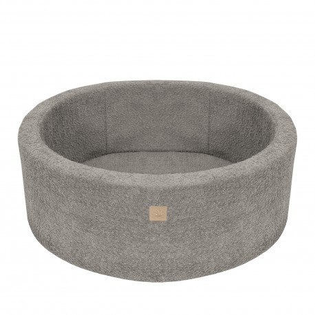Okrągły basen, 90x30cm, tan-beige, boucle, bez pił